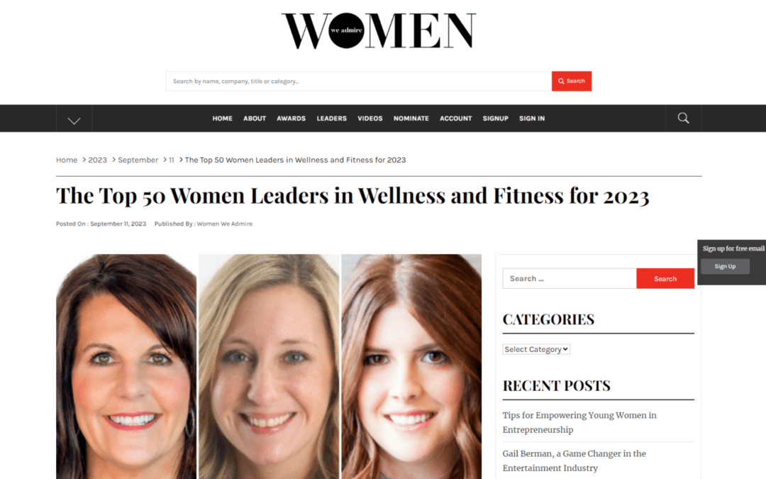 Hannah Johnson on The Top 50 Women Leaders in Wellness and Fitness for 2023 Cover